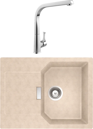 Комплект Мойка Schock Manhattan 45D Cristalite саббиа + Смеситель MEGA Mega