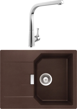 Комплект Мойка Schock Manhattan 45D Cristalite мокка + Смеситель MEGA Mega