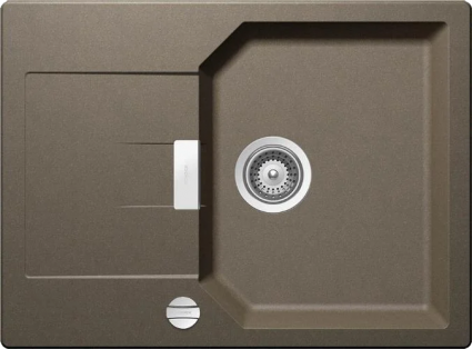 Мойка кухонная Schock Manhattan 45D Cristalite с клапаном-автоматом, альпака