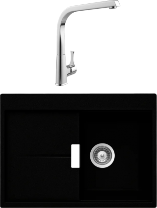 Комплект Мойка Schock Horizont 40D Small (D-100S) Cristadur пуро + Смеситель MEGA Mega