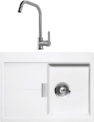 Комплект Мойка Schock Horizont 40D Small (D-100S) Cristadur поларис + Смеситель MEGA City MG- ZRV104 хром