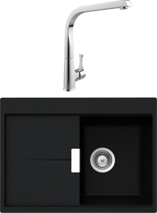 Комплект Мойка Schock Horizont 40D Small (D-100S) Cristadur магма + Смеситель MEGA Mega