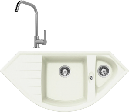 Комплект Мойка Schock Genius 90C (C-150) Cristalite альпина + Смеситель MEGA City MG- ZRV104 хром