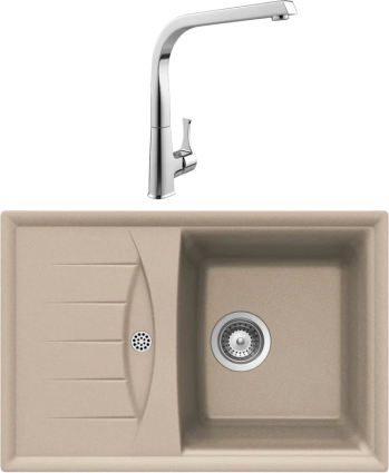Комплект Мойка Schock Genius 45D Small (D-100S) Cristalite саббиа + Смеситель MEGA Mega