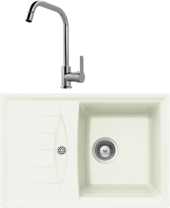 Комплект Мойка Schock Genius 45D Small (D-100S) Cristalite альпина + Смеситель MEGA City MG- ZRV104 хром