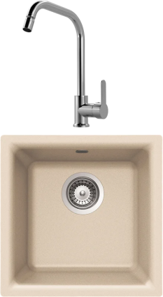 Комплект Мойка Schock Euro 40 (N-100) Cristalite эверест + Смеситель MEGA City MG- ZRV104 хром