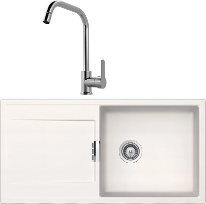 Комплект Мойка Schock Eton 60D Large Cristadur поларис + Смеситель MEGA City MG- ZRV104 хром