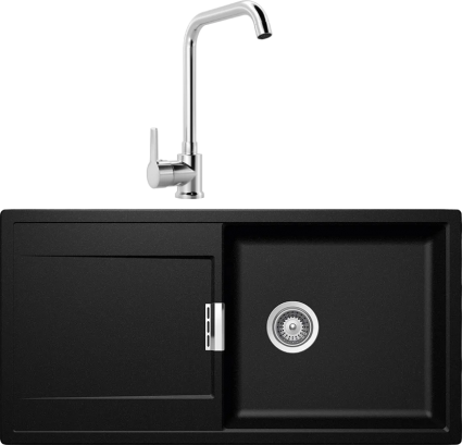 Комплект Мойка Schock Eton 60D Large Cristadur магма + Смеситель MEGA Ege MG-PL10 хром