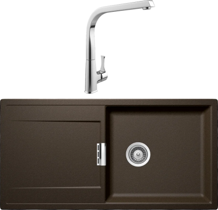 Комплект Мойка Schock Eton 60D Large Cristadur бронза + Смеситель MEGA Mega