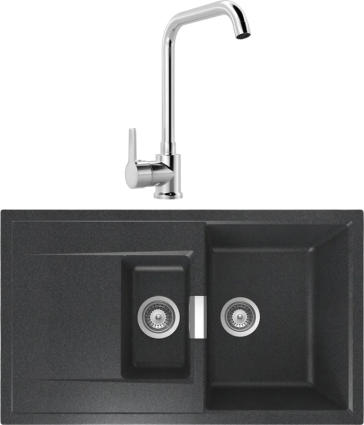 Комплект Мойка Schock Eton 60D Cristadur магма + Смеситель MEGA Ege MG-PL10 хром