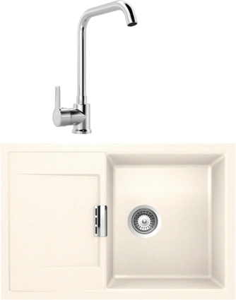 Комплект Мойка Schock Eton 50D Cristadur магнолия + Смеситель MEGA Ege MG-PL10 хром