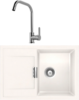 Комплект Мойка Schock Eton 45D Cristadur поларис + Смеситель MEGA City MG- ZRV104 хром