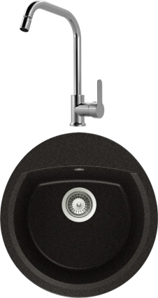 Комплект Мойка Schock Eclipse 45 Cristalite оникс + Смеситель MEGA City MG- ZRV104 хром