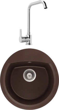 Комплект Мойка Schock Eclipse 45 Cristalite мокка + Смеситель MEGA Ege MG-PL10 хром