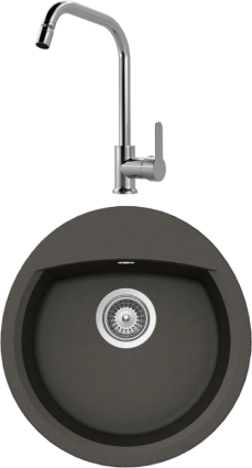Комплект Мойка Schock Eclipse 45 Cristalite баварский камень + Смеситель MEGA City MG- ZRV104 хром