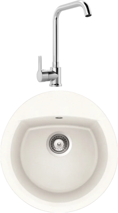 Комплект Мойка Schock Eclipse 45 Cristalite альпина + Смеситель MEGA Ege MG-PL10 хром