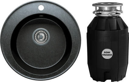 Комплект Мойка Tolero Classic R-108 уголь + Измельчитель Bone Crusher BC 810-AS