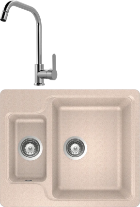 Комплект Мойка Schock Cambridge 60 Cristalite саббиа + Смеситель MEGA City MG- ZRV104 хром