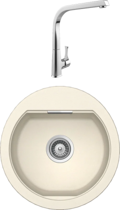 Комплект Мойка Schock Calypso 45 Cristadur магнолия + Смеситель MEGA Mega
