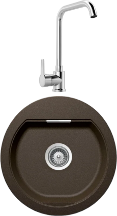 Комплект Мойка Schock Calypso 45 Cristadur бронза + Смеситель MEGA Ege MG-PL10 хром