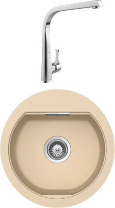 Комплект Мойка Schock Calypso 45 Cristadur аворио + Смеситель MEGA Mega