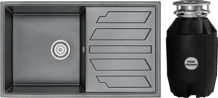 Комплект Мойка Granula 8601, шварц + Измельчитель Bone Crusher BC 810-AS