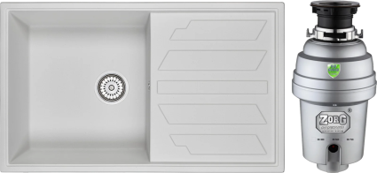 Комплект Мойка Granula 8601, арктик + Измельчитель Zorg Inox D