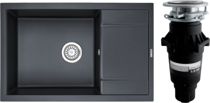 Комплект Мойка Granula 7805, шварц + Измельчитель Bone Crusher BC 810-SL Slim Line