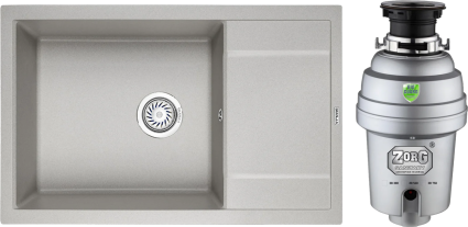 Комплект Мойка Granula 7805, базальт + Измельчитель Zorg Inox D