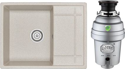 Комплект Мойка Granula 6501, пирит + Измельчитель Zorg Inox D