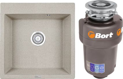 Комплект Мойка Granula 5102, пирит + Измельчитель Bort Titan Max Power