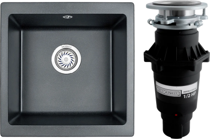 Комплект Мойка Granula 4451, шварц + Измельчитель Bone Crusher BC 810-SL Slim Line
