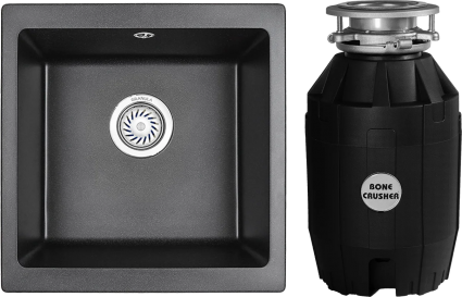 Комплект Мойка Granula 4451, черный + Измельчитель Bone Crusher BC 810-AS