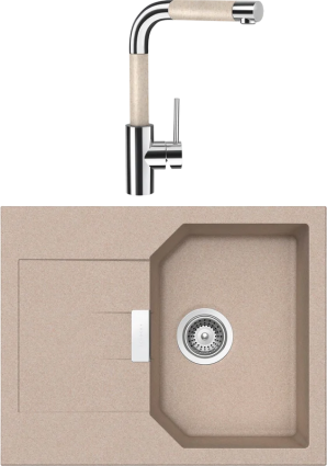Комплект Мойка Schock Manhattan 40D Cristalite саббиа + Смеситель Cristalite SC-300 саббиа