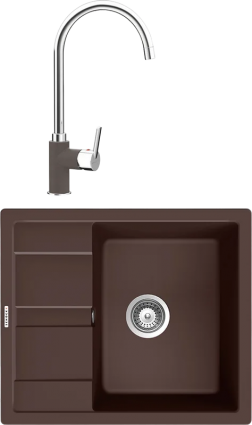 Комплект Мойка Schock Optima 45D Cristalite мокка + Смеситель Cristalite Simi мокка