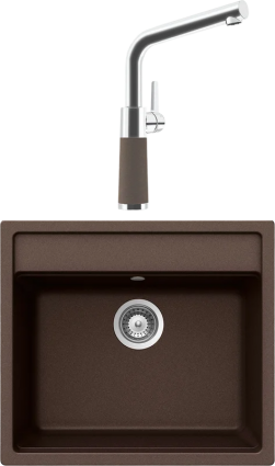 Комплект Мойка Schock Nemo 60 (N-100) Cristalite мокка + Смеситель Cristalite SC-540 мокка