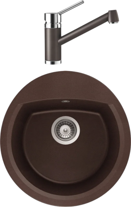 Комплект Мойка Schock Eclipse 45 Cristalite мокка + Смеситель Cristalite Pila мокка