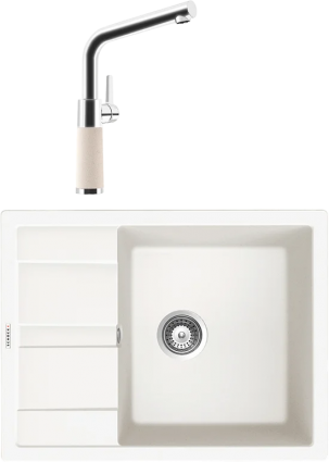 Комплект Мойка Schock Optima 50D Cristalite альпина + Смеситель Cristalite SC-540 альпина
