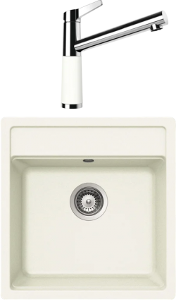 Комплект Мойка Schock Nemo 50 (N-100S) Cristalite альпина + Смеситель Cristalite SC-510 альпина