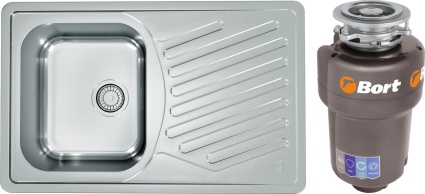 Комплект Мойка Alveus Elegant 30 satin + Измельчитель Bort Titan Max Power FullControl