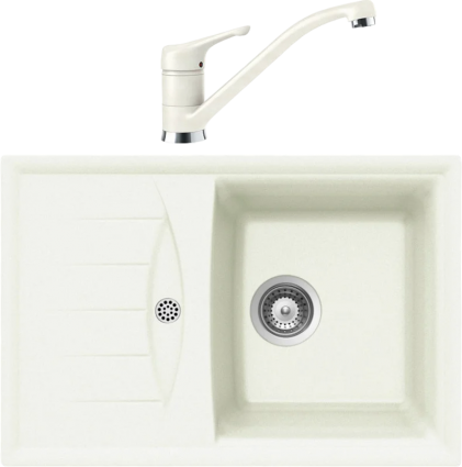 Комплект Мойка Schock Genius 45D Small (D-100S) Cristalite альпина + Смеситель Cristalite Neos альпина