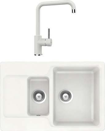 Комплект Мойка Schock Cambridge 60D Cristalite альпина + Смеситель Cristalite Fonos альпина