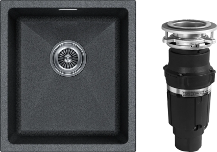 Комплект Мойка Paulmark Lumi LU41-DG графит + Измельчитель Bone Crusher BC 610-AS