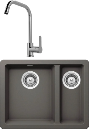 Комплект Мойка Schock Soho 60 Plus (N-150) Cristadur серебристый камень + Смеситель MEGA City MG- ZRV104 хром