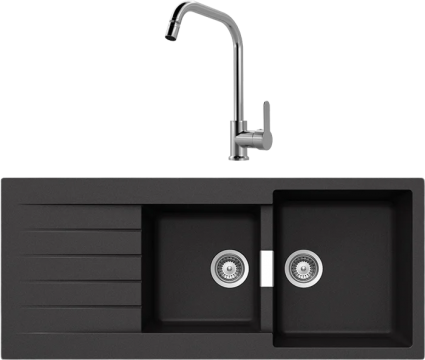 Комплект Мойка Schock Primus 80D (D-200) Cristalite оникс + Смеситель MEGA City MG- ZRV104 хром