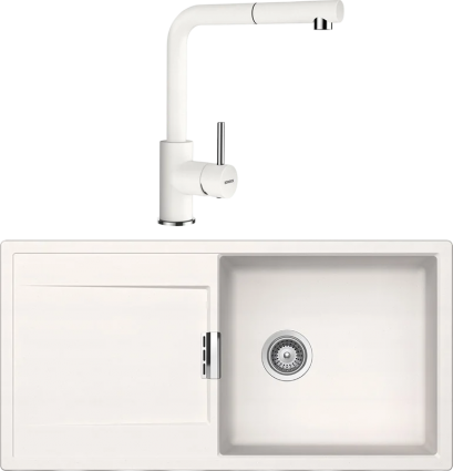Комплект Мойка Schock Eton 60D Large Cristadur поларис + Смеситель Cristadur Napos-D выдвижной излив, поларис