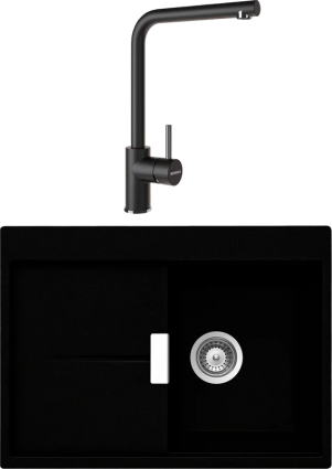 Комплект Мойка Schock Horizont 40D Small (D-100S) Cristadur пуро + Смеситель Cristadur Napos пуро