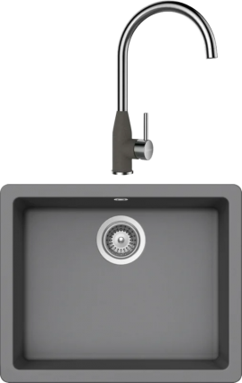 Комплект Мойка Schock Quadro 60 Cristalite баварский камень + Смеситель Cristalite Kavus баварский камень