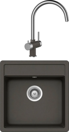 Комплект Мойка Schock Nemo 50 (N-100S) Cristalite баварский камень + Смеситель Cristalite Ares баварский камень
