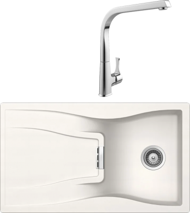 Комплект Мойка Schock Waterfall 45D (D-100) Cristadur поларис + Смеситель MEGA Mega
